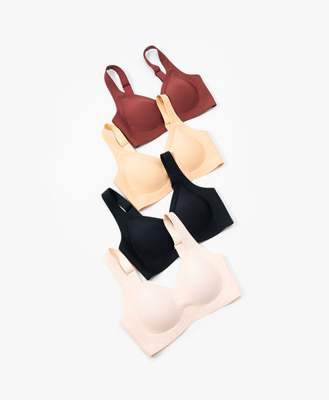 Marshmallow Kiss V-Neck Wireless Bra with Adjustable Straps