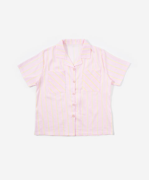 BedMood Cremo Doing Nothing Looks Good On Me Polyester PJ Short Sleeves Top & Shorts Set - Pink