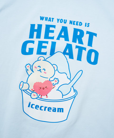 Heart Gelato Short Sleeves Top & Shorts Sleep Set