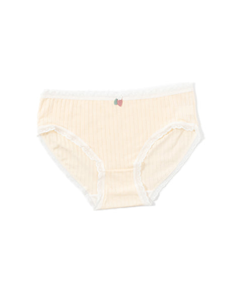 Country Style Low Waist Midi Ribbed Cotton Panties