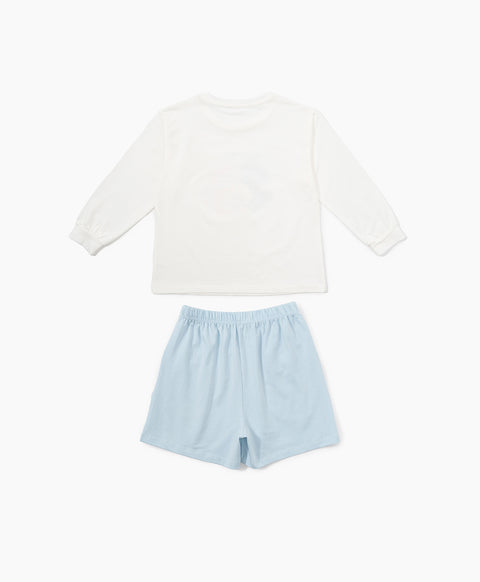 Junior Gentle Harmony Long Sleeves Top & Shorts Sleep Set