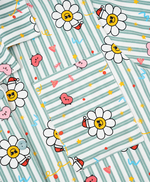 Jolly Smiley Short Sleeves PJ Top & Shorts Set