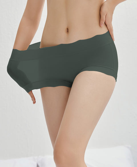 One Size Super Stretchable Seamless Mid Waist Hipster Panties