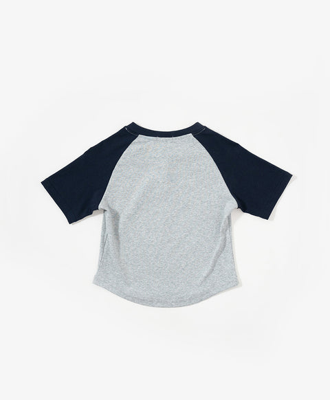 The Playmakers Crop Raglan Baby Tee