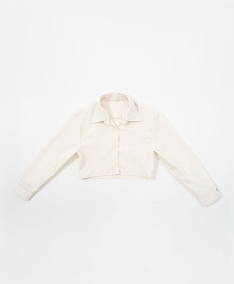 Peekaboo Convertible Collar Crop Shirt