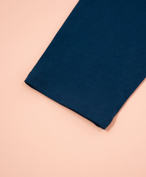 Cookies d'amore Long Sleeves Top With Pants Set-Dark Blue