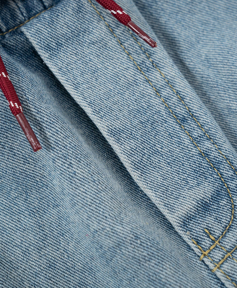 Call Me Lucky Denim Drawstring Long Pants