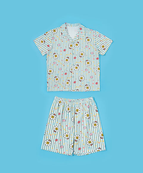 Junior Jolly Smiley Short Sleeves PJ Top & Shorts Set