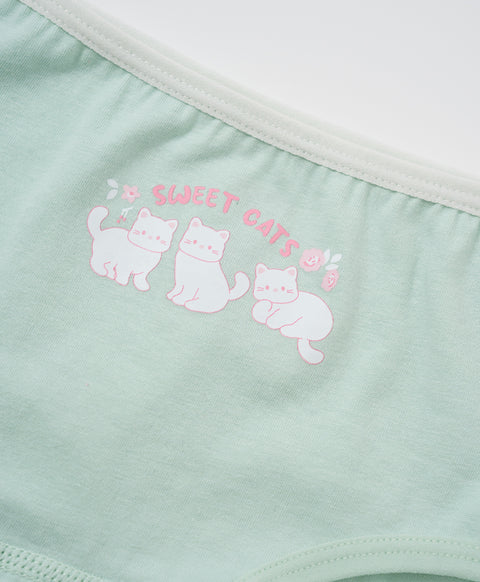 Junior Sweet Cat Cotton Low Waist Mini Panties