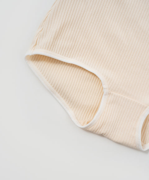 Rib Design Mid Waist Hipster Cotton Panties