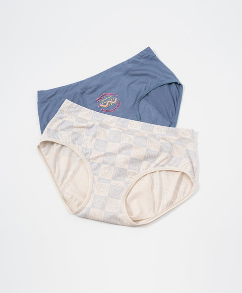 Happiness Viscose Mid Waist Hipster 2pcs Sanitary Panties Pack