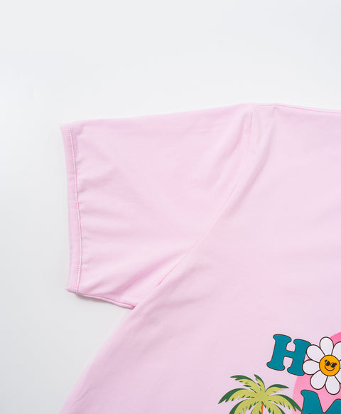 Junior Resort of Heart Short Sleeves Sleep Dress
