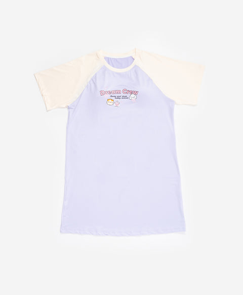 Hello Dream Crew Short Sleeves Padded Sleep Dress