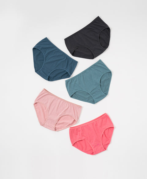 Beat Cotton Mid Waist Maxi 5pcs Pack Panties