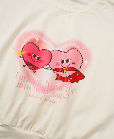 Delulu Power Hearts Short Sleeve Top & Short PJ Set