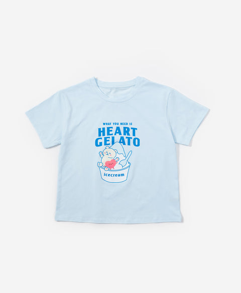 Heart Gelato Short Sleeves Top & Shorts Sleep Set