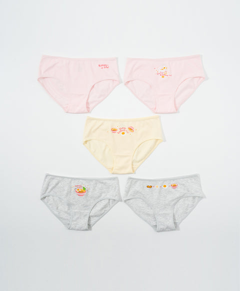 Shoyu Ramen-tic! 5pcs Low Waist Hipster Cotton Spandex Graphic Pack Panties Series Box
