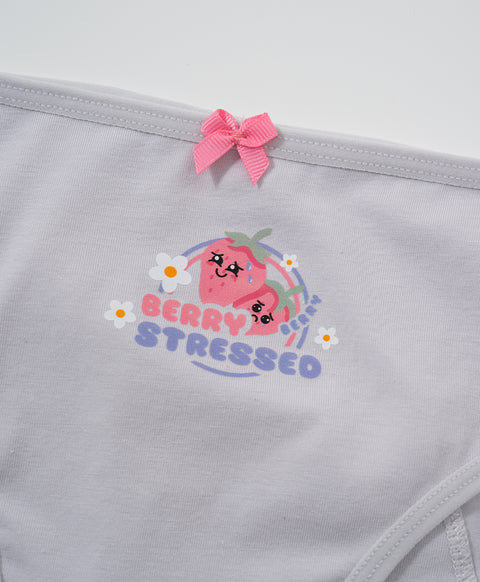 Berry Stressed Cotton Mid Waist Midi 2pcs Sanitary Panties Pack