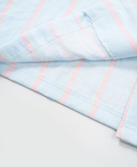 BedMood Mello Nothing Scheduled. Don't Ask. Polyester PJ Short Sleeves Top & Shorts Set - Blue