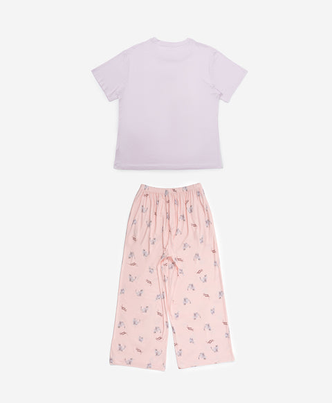 Catitude-ing Short Sleeves Top & Long Pants Set