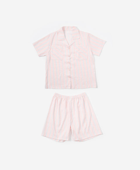 BedMood Mello Not Ignoring You, Just Resting Polyester PJ Short Sleeves Top & Shorts Set - Peach