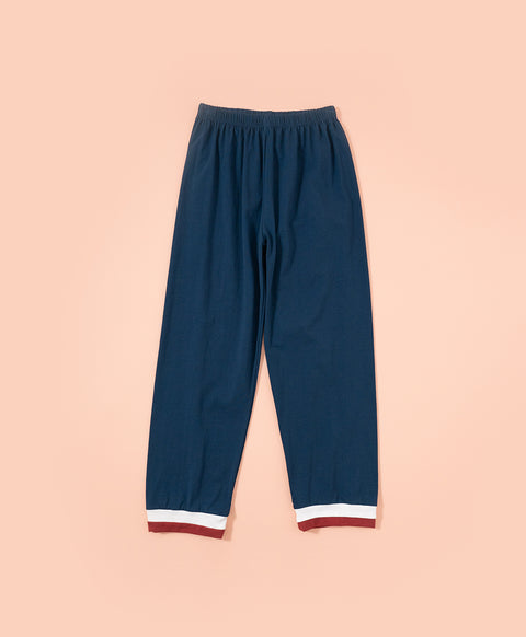 Cookies d'amore Long Sleeves Top With Pants Set-Dark Blue