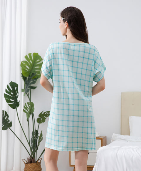 Good Luck Microfiber Short Sleeves Sleep Dress
