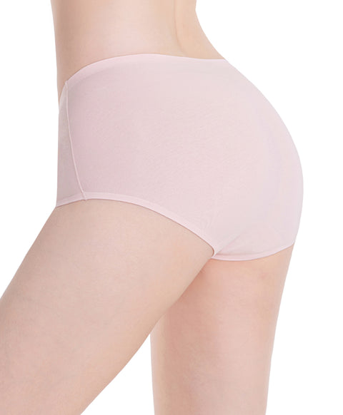 Skinmate Daily Laminated Seamless No-Show Cotton Spandex Mid Waist Midi Panties