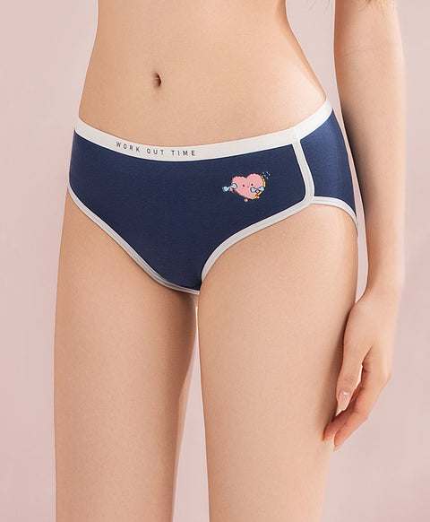 Yuki & Hattie On Diet Workout 5pcs Mid Waist Midi Graphic Panties Wonder Box