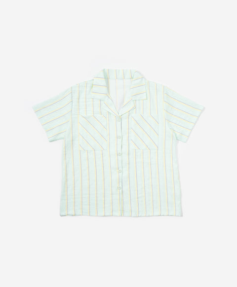 BedMood Cremo Currently Busy Doing Nothing Polyester PJ Short Sleeves Top & Shorts Set - Green
