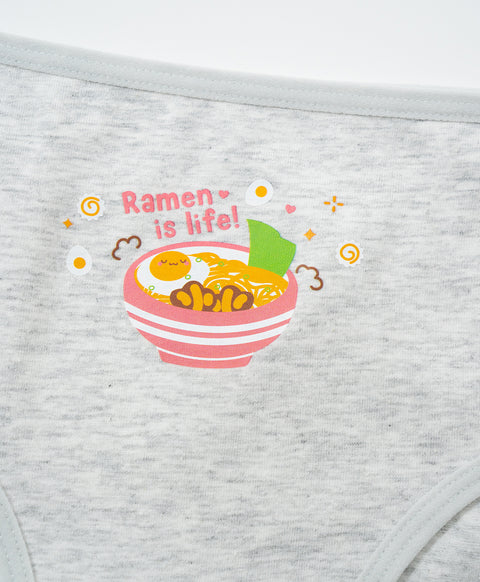 Shoyu Ramen-tic! 5pcs Low Waist Hipster Cotton Spandex Graphic Pack Panties Series Box