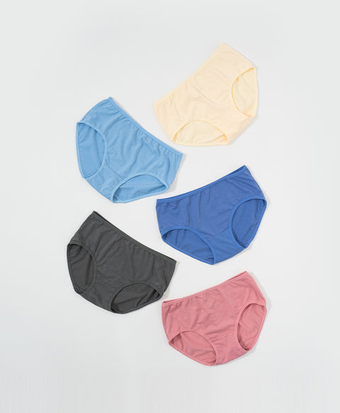 Fresh Cotton Mid Waist Maxi 5pcs Pack Panties