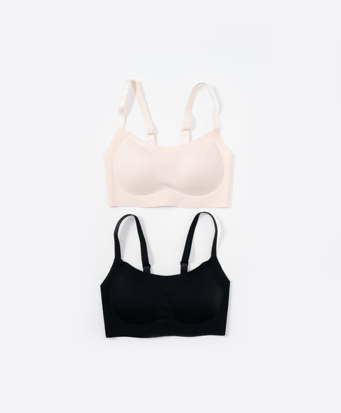 High Coverage Sculpting Side Panel Laminated Wireless Bralette with Back Hooks