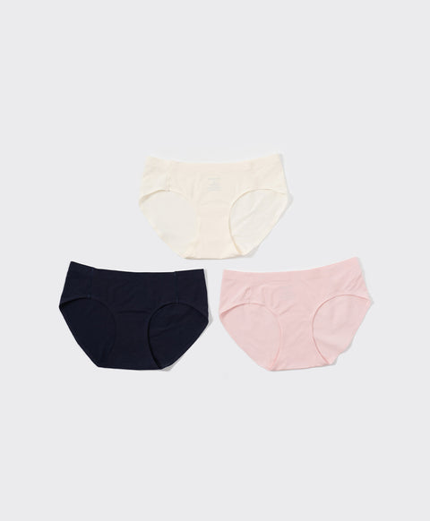 Skinmate Daily Laminated Seamless No-Show Cotton Spandex Low Waist Mini Panties