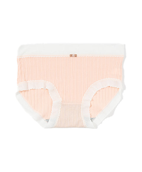 Delicate Bow Low Waist Hipster Ribbed Cotton Panties