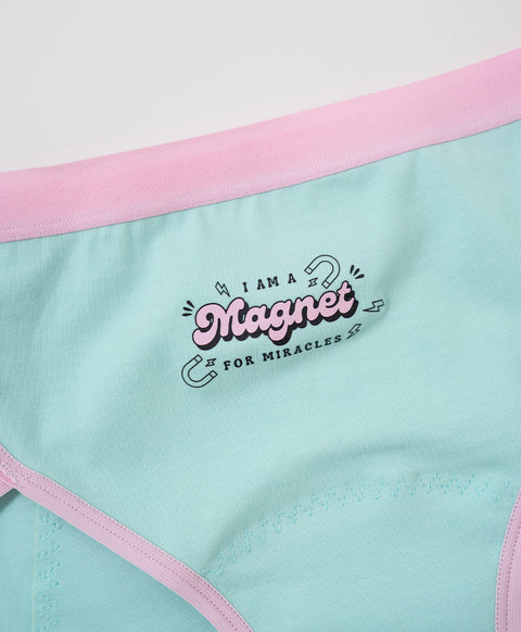 I Am A Magnet For Miracles Cotton Spandex 2pcs pack Mid Waist Midi Sanitary Panties