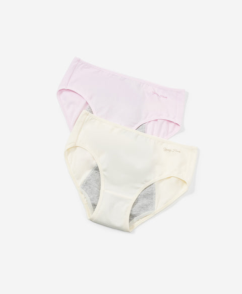 Gentle Hush Mid Waist Midi 2pcs Pack Cotton Spandex Sanitary Panties