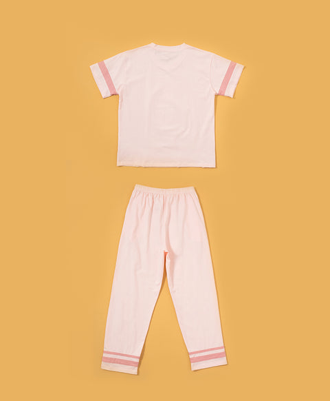 Junior Delulu Power Hearts Short Sleeves Top & Long Pants Set