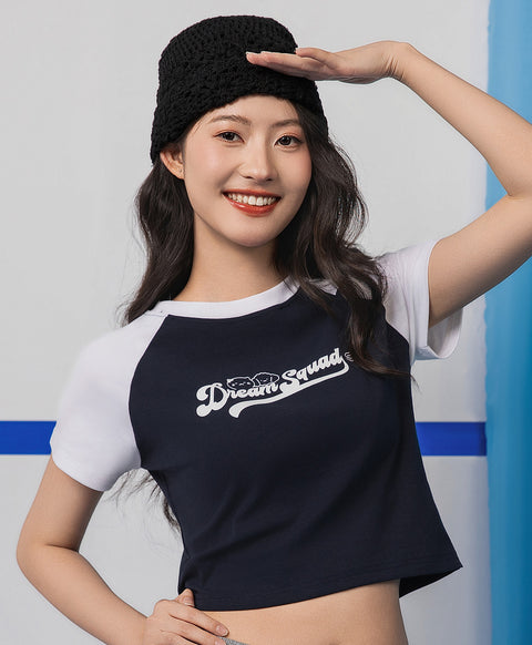 Dream Squad Raglan Tight Fit Crop Tee