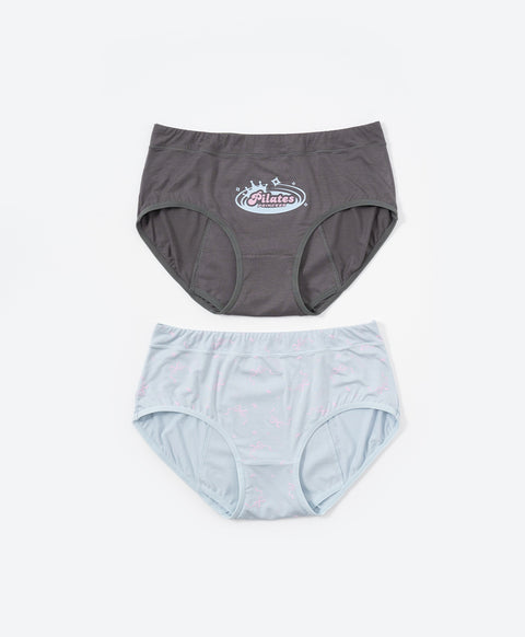 Pilates Princess Viscose Sanitary Mid Waist Hipster 2pcs Pack Panties