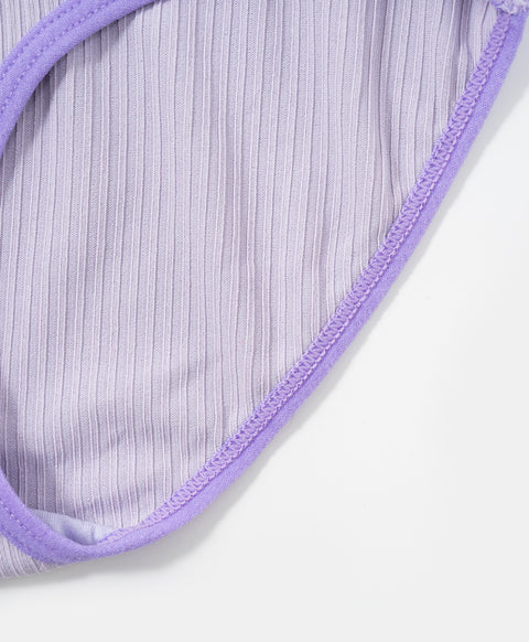 Contrast Rib Low Waist Hipster Panties