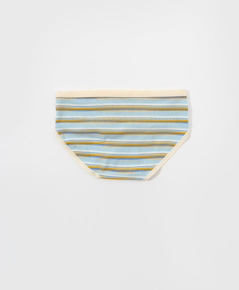 Preppy Stripes Low Waist Midi Ribbed Cotton Panties