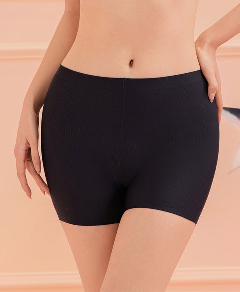 Comfy Mesh Lover Laminated Mid Waist Safety Short Panties