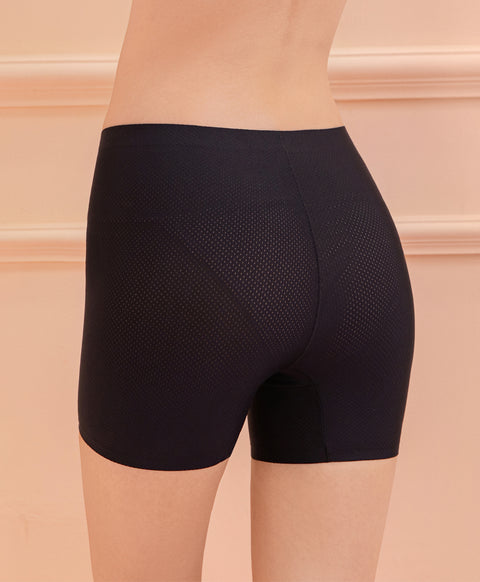 Comfy Mesh Lover Laminated Mid Waist Safety Short Panties