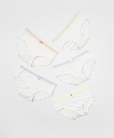 Lovely Charm Low Waist Midi Ribbed Cotton Panties