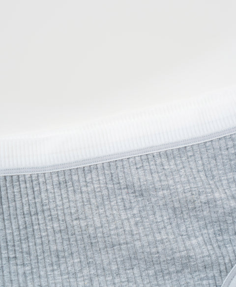 Rib Design Low Waist Midi Cotton Panties