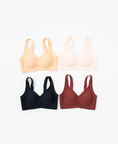 Marshmallow Kiss: Mirror Kiss V-Neck Wireless Bra with Adjustable Straps - New & Improved