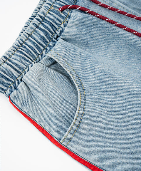 Call Me Lucky Denim Drawstring Long Pants