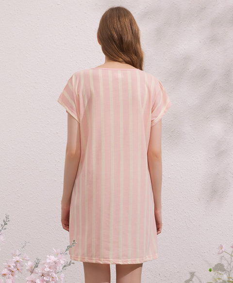 Little Bunny Polyester Cotton Short Sleeves Sleep Dress