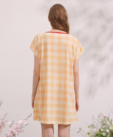 Meow Dessert Time Polyester Cotton Short Sleeves Sleep Dress